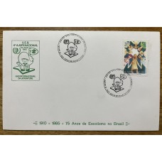 BRASIL 1985 BOY SCOUTS SOBRE CON MATASELLO ESPECIAL SCOUT